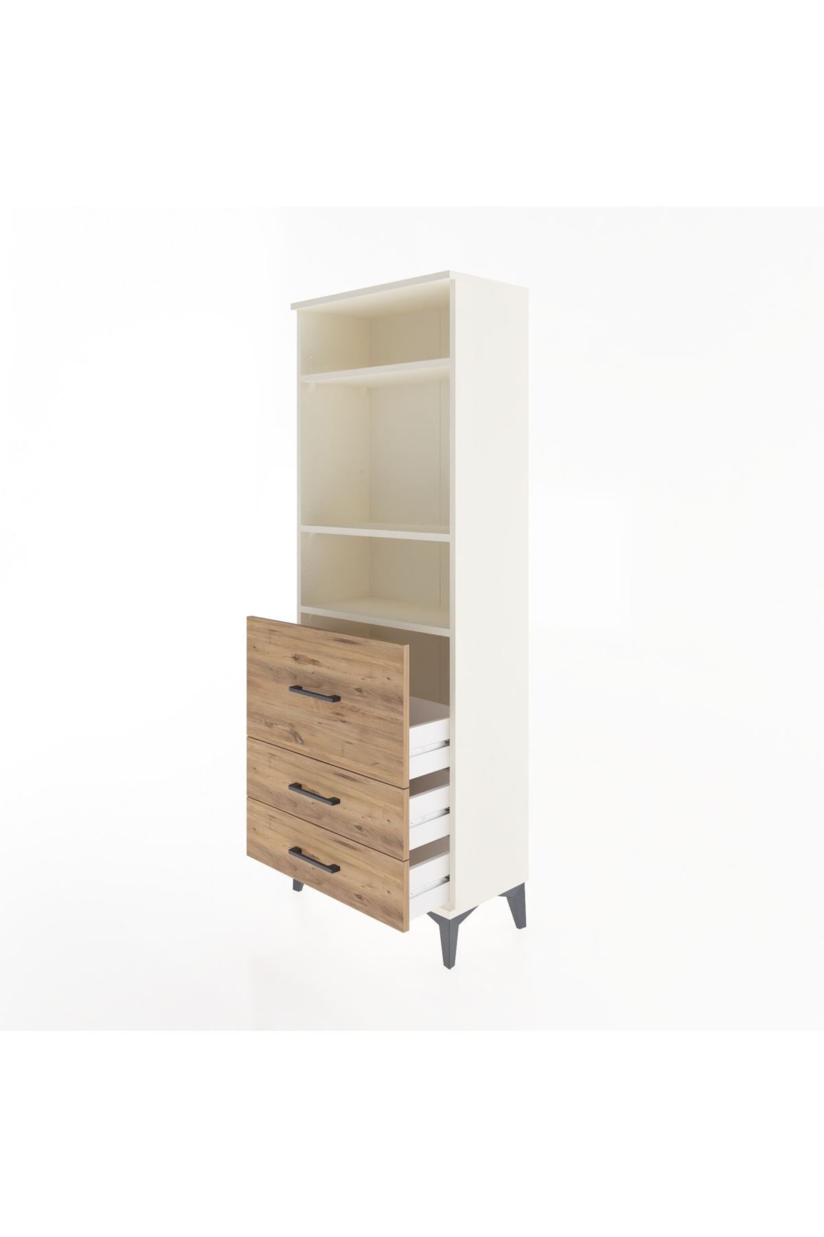 Arges Dolap 3 Raflı 3 Çekmeceli 60x30x163 - S20M028V3A