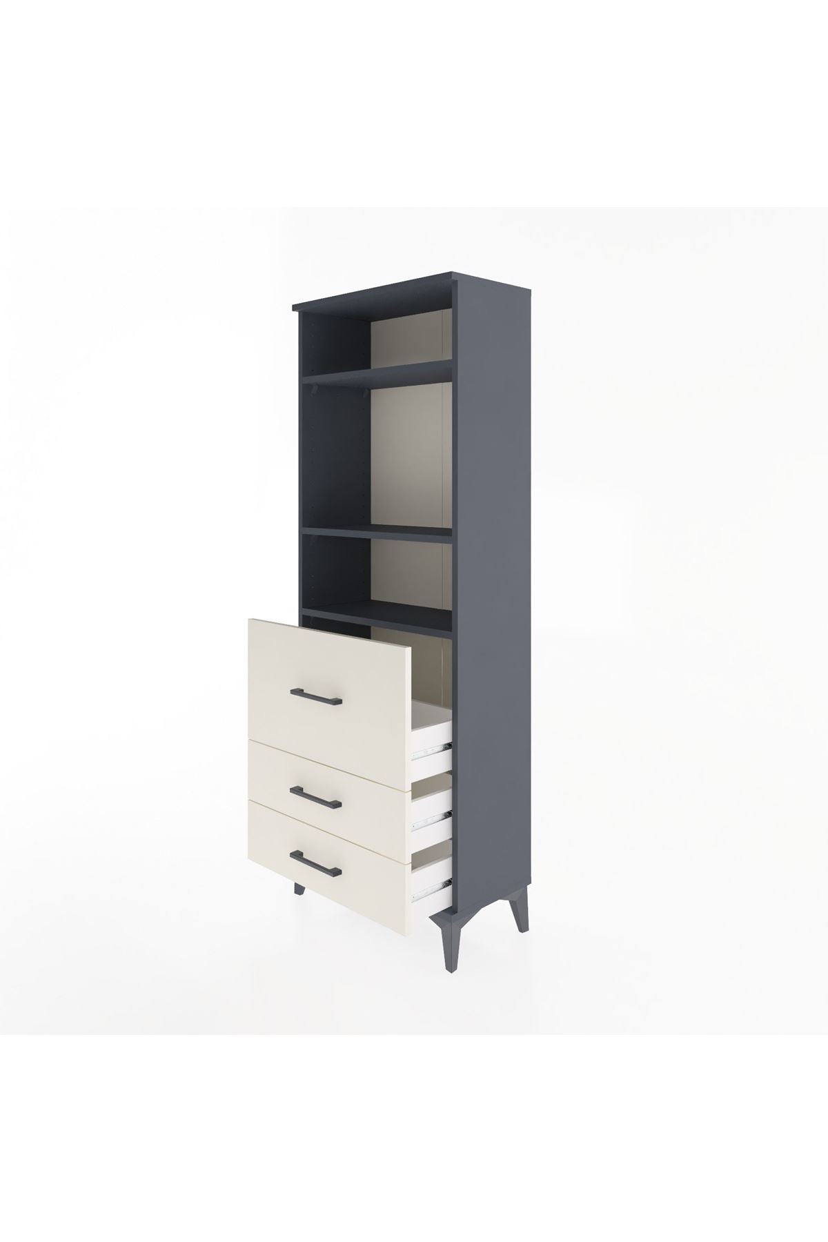 Arges Dolap 3 Raflı 3 Çekmeceli 60x30x163 - S20M028V4A