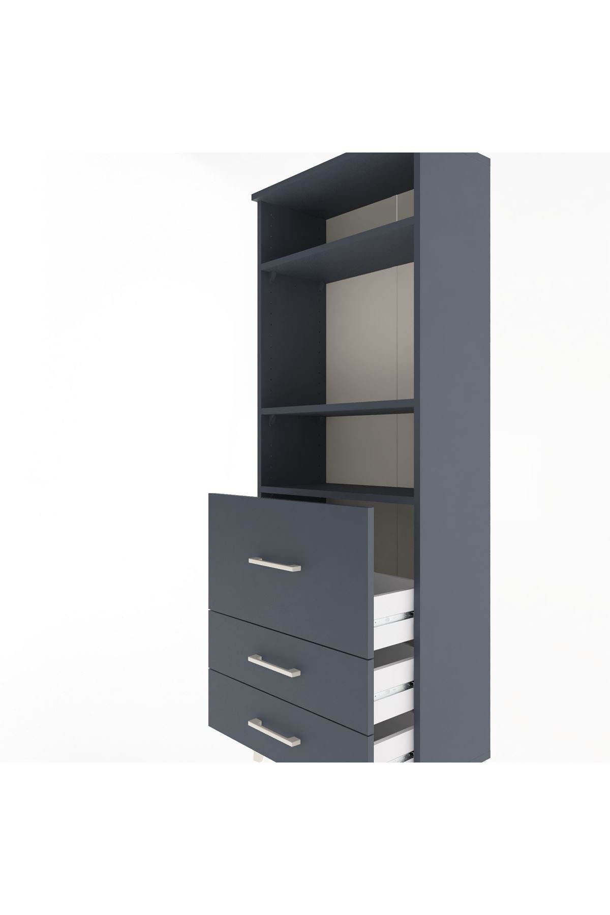 Arges Dolap 3 Raflı 3 Çekmeceli 60x30x163 - S20M028V5A