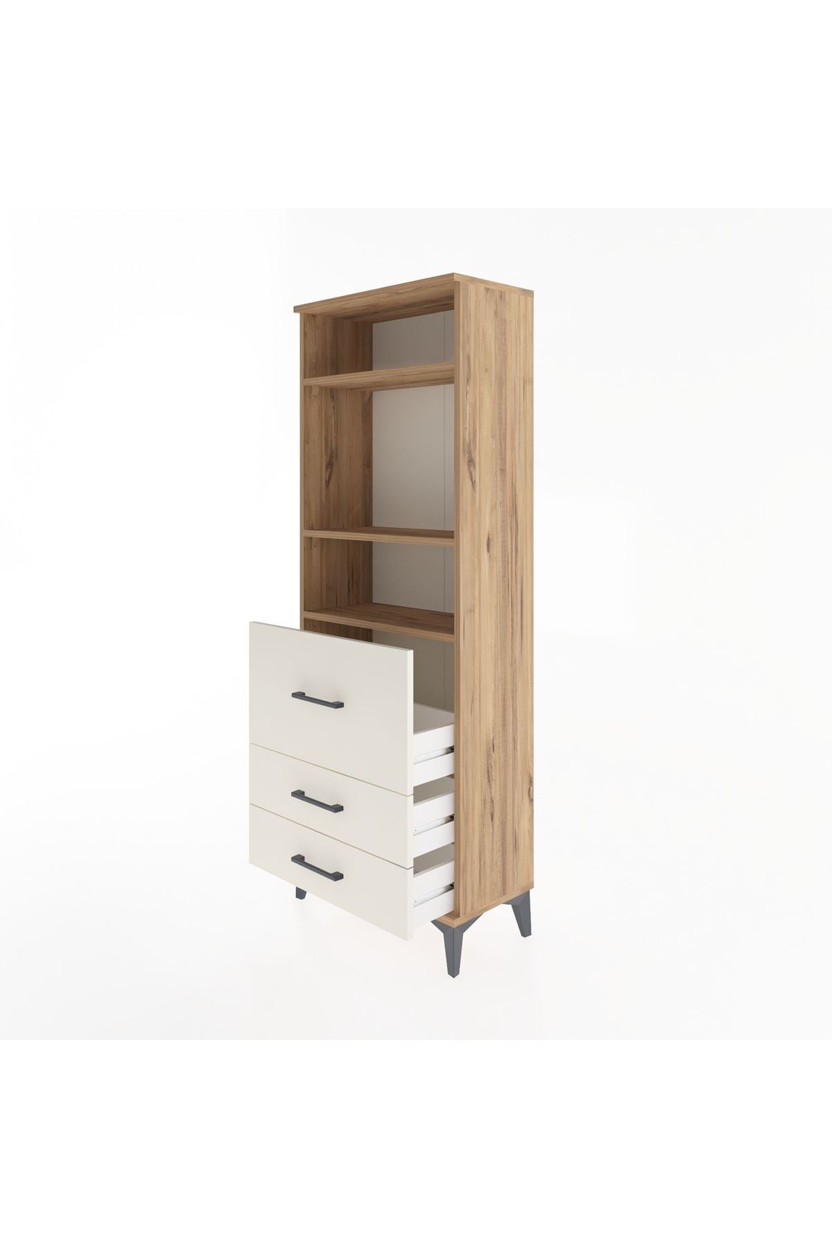 Arges Dolap 3 Raflı 3 Çekmeceli 60x30x163 - S20M028V7A