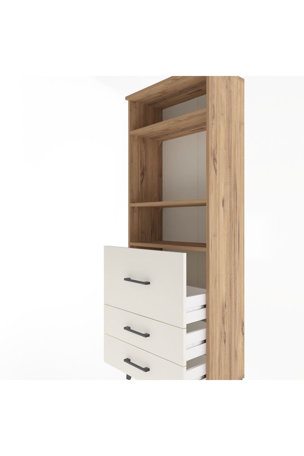 Arges Dolap 3 Raflı 3 Çekmeceli 60x30x163 - S20M028V7A