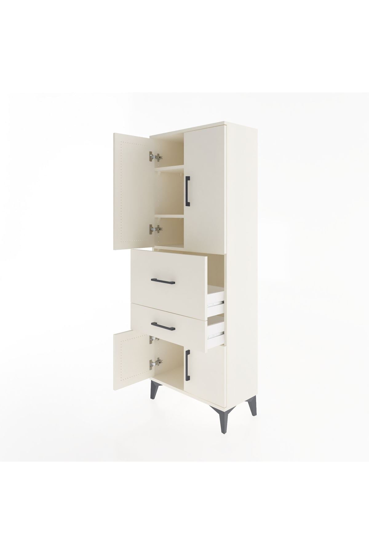 Arges Dolap 3 Raflı 2 Çekmeceli 4 Kapaklı 60x30x163 - S20M029V1A