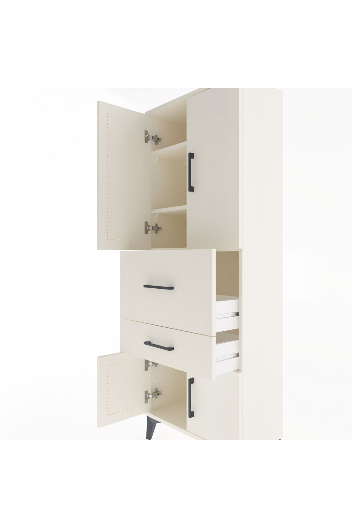 Arges Dolap 3 Raflı 2 Çekmeceli 4 Kapaklı 60x30x163 - S20M029V1A