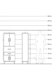 Arges Dolap 3 Raflı 2 Çekmeceli 4 Kapaklı 60x30x163 - S20M029V2A