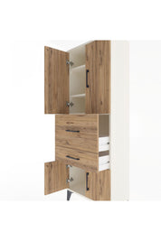 Arges Dolap 3 Raflı 2 Çekmeceli 4 Kapaklı 60x30x163 - S20M029V3A