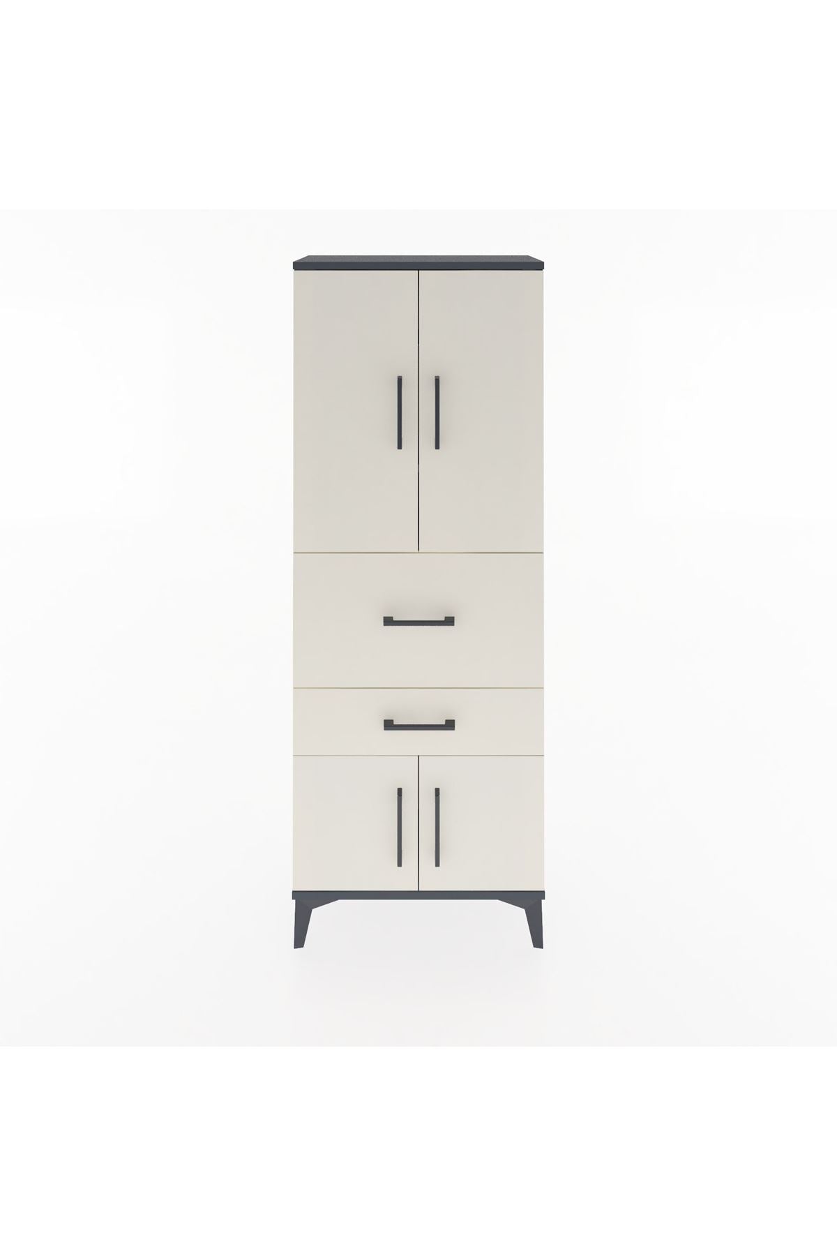 Arges Dolap 3 Raflı 2 Çekmeceli 4 Kapaklı 60x30x163 - S20M029V4A