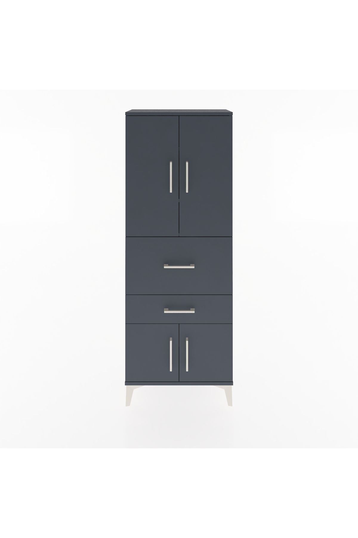 Arges Dolap 3 Raflı 2 Çekmeceli 4 Kapaklı 60x30x163 - S20M029V5A