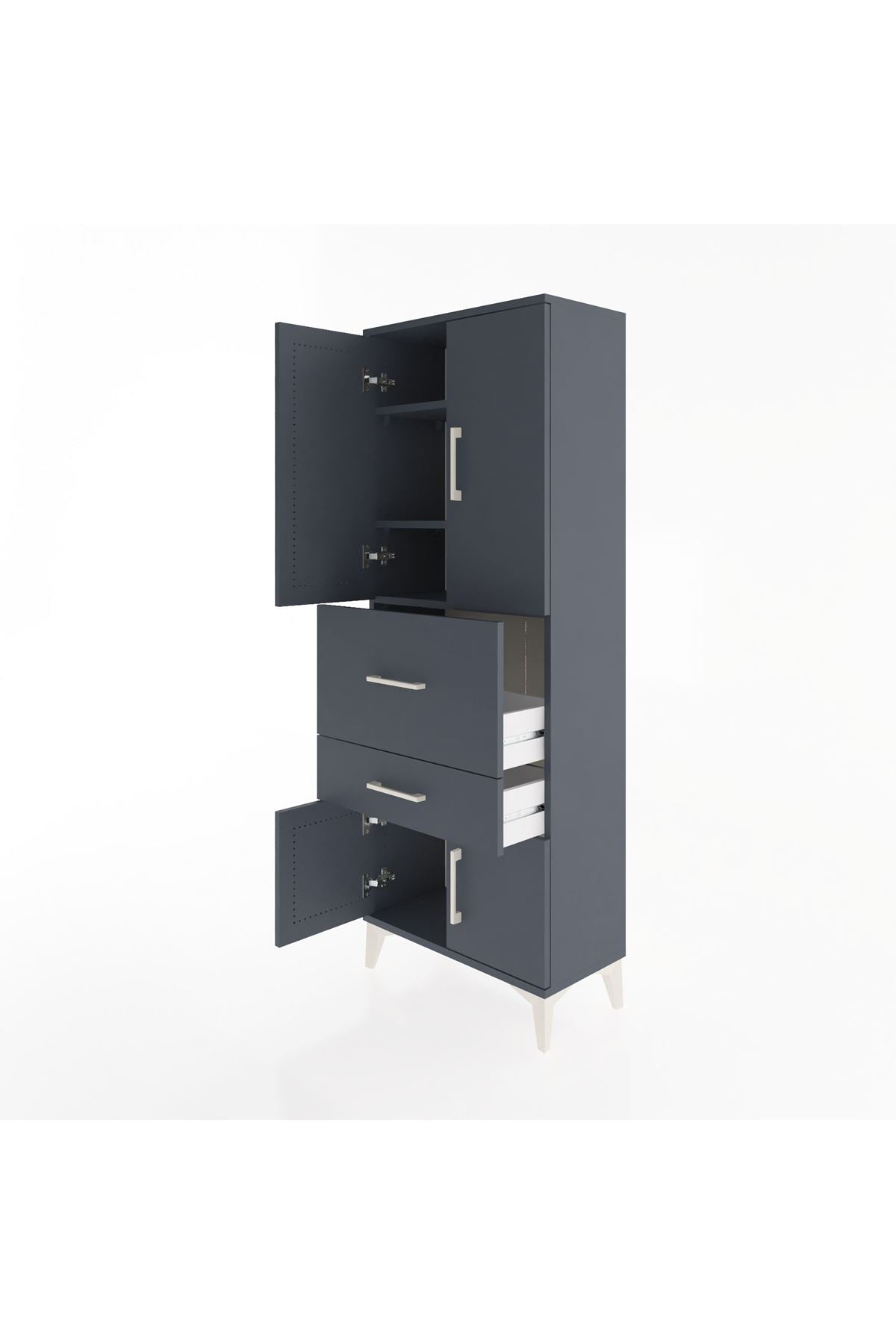 Arges Dolap 3 Raflı 2 Çekmeceli 4 Kapaklı 60x30x163 - S20M029V5A