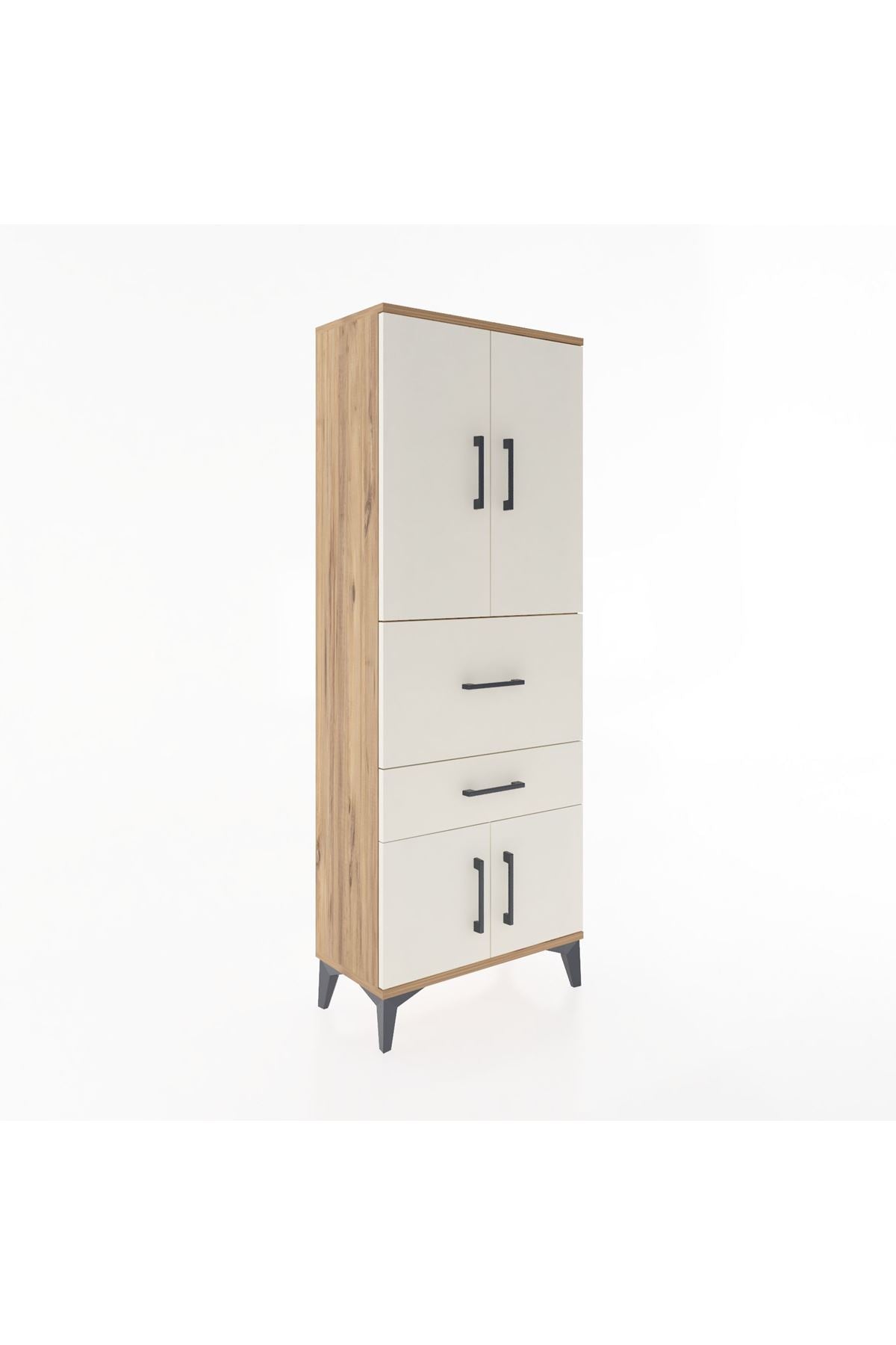 Arges Dolap 3 Raflı 2 Çekmeceli 4 Kapaklı 60x30x163 - S20M029V7A