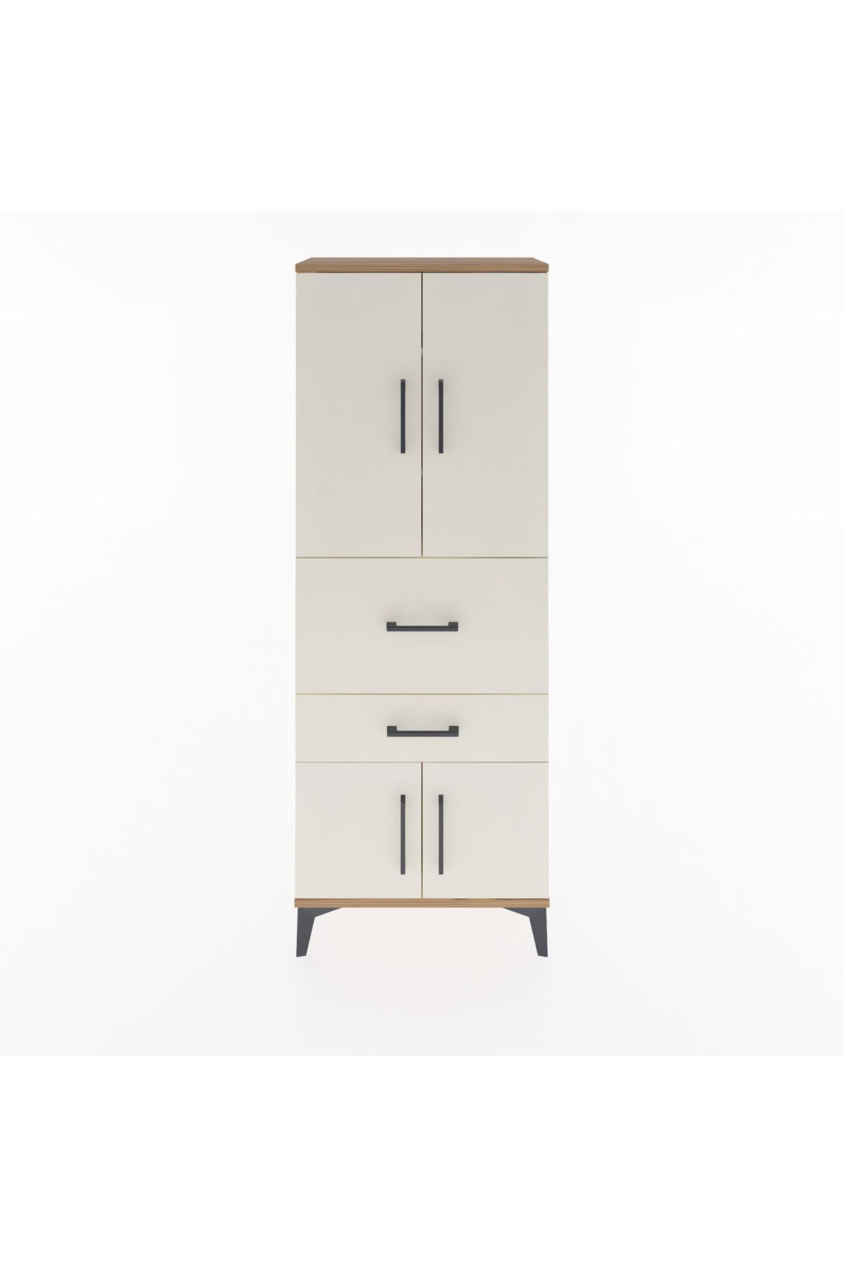 Arges Dolap 3 Raflı 2 Çekmeceli 4 Kapaklı 60x30x163 - S20M029V7A