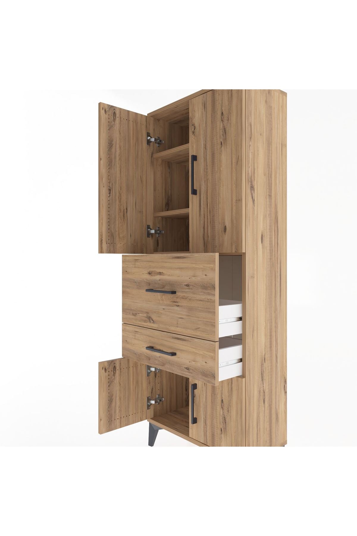 Arges Dolap 3 Raflı 2 Çekmeceli 4 Kapaklı 60x30x163 - S20M029V9A