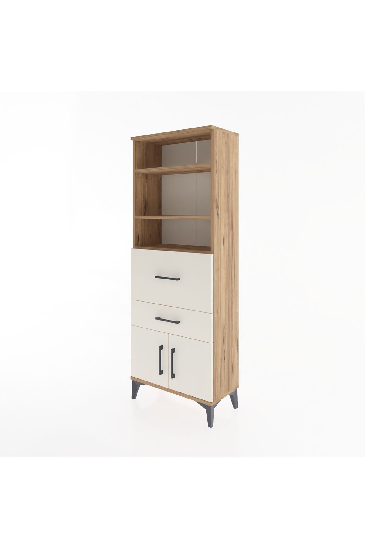 Arges Dolap 3 Raflı 2 Çekmeceli 2 Kapaklı 60x30x163 - S20M030V7A