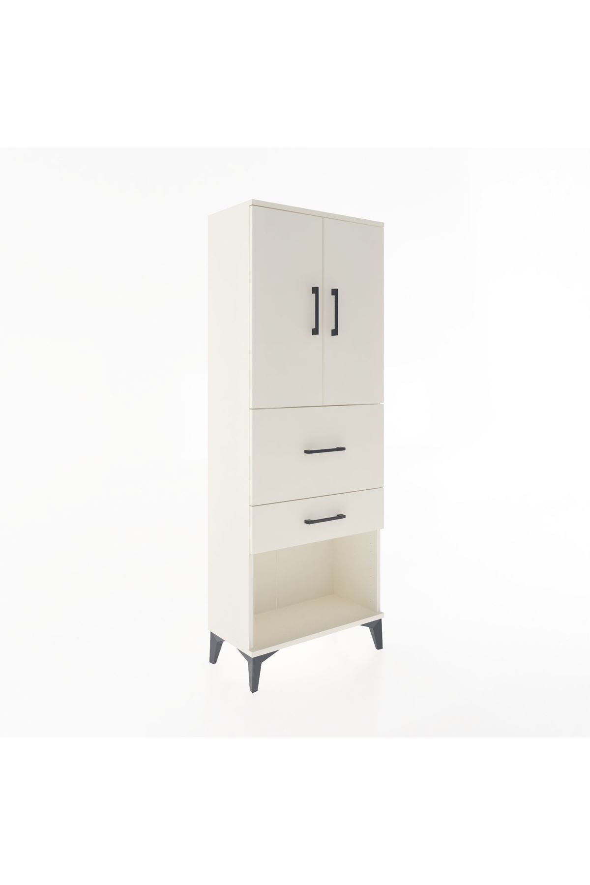 Arges Dolap 3 Raflı 2 Çekmeceli 2 Kapaklı 60x30x163 - S20M031V1A