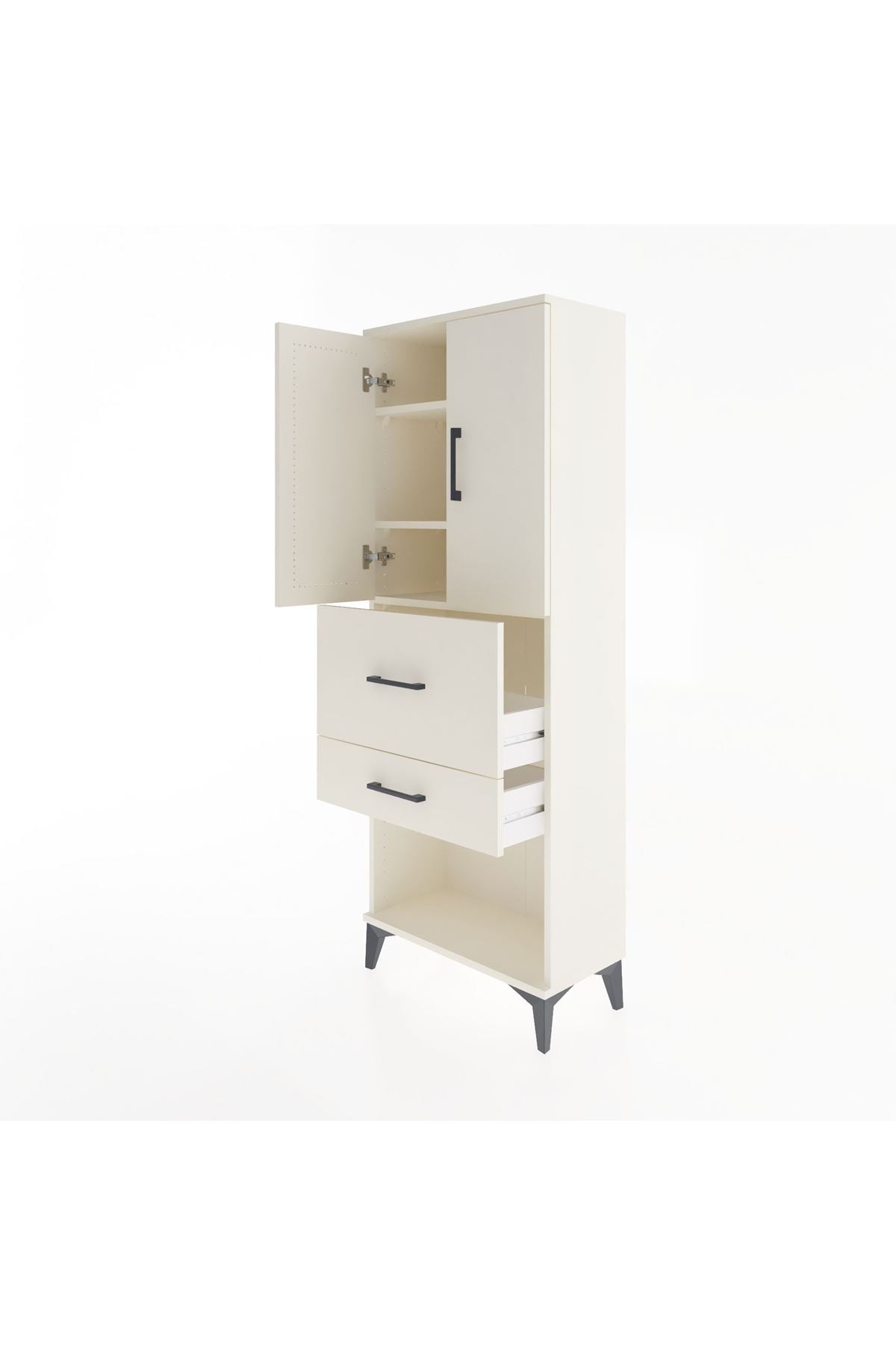 Arges Dolap 3 Raflı 2 Çekmeceli 2 Kapaklı 60x30x163 - S20M031V1A