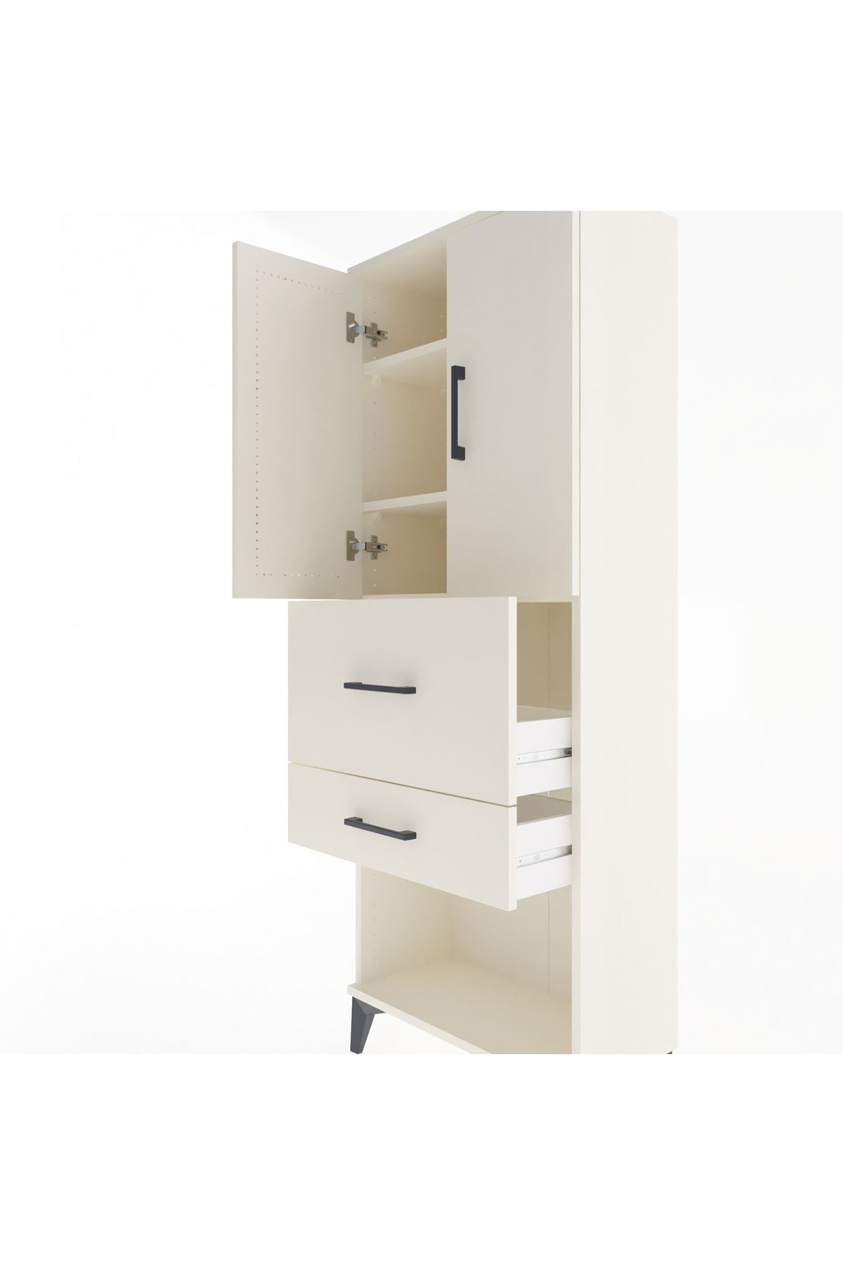 Arges Dolap 3 Raflı 2 Çekmeceli 2 Kapaklı 60x30x163 - S20M031V1A