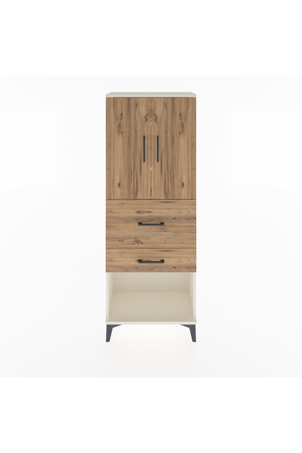 Arges Dolap 3 Raflı 2 Çekmeceli 2 Kapaklı 60x30x163 - S20M031V3A