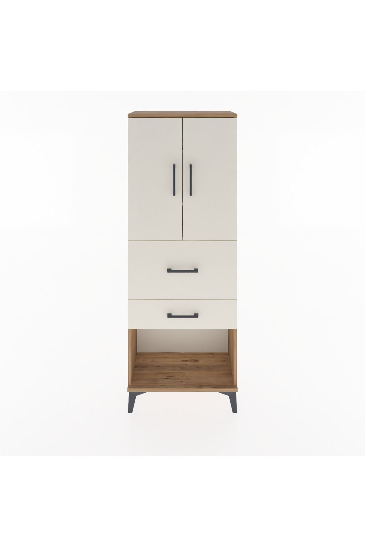 Arges Dolap 3 Raflı 2 Çekmeceli 2 Kapaklı 60x30x163 - S20M031V7A
