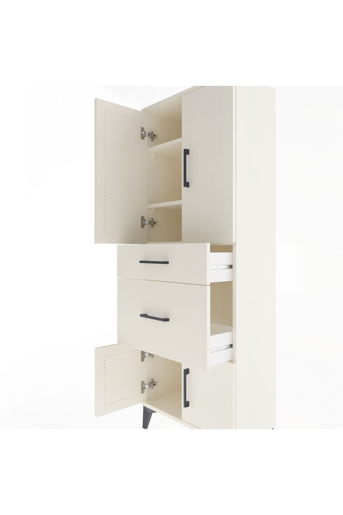 Arges Dolap 3 Raflı 2 Çekmeceli 4 Kapaklı 60x30x163 - S20M033V1A