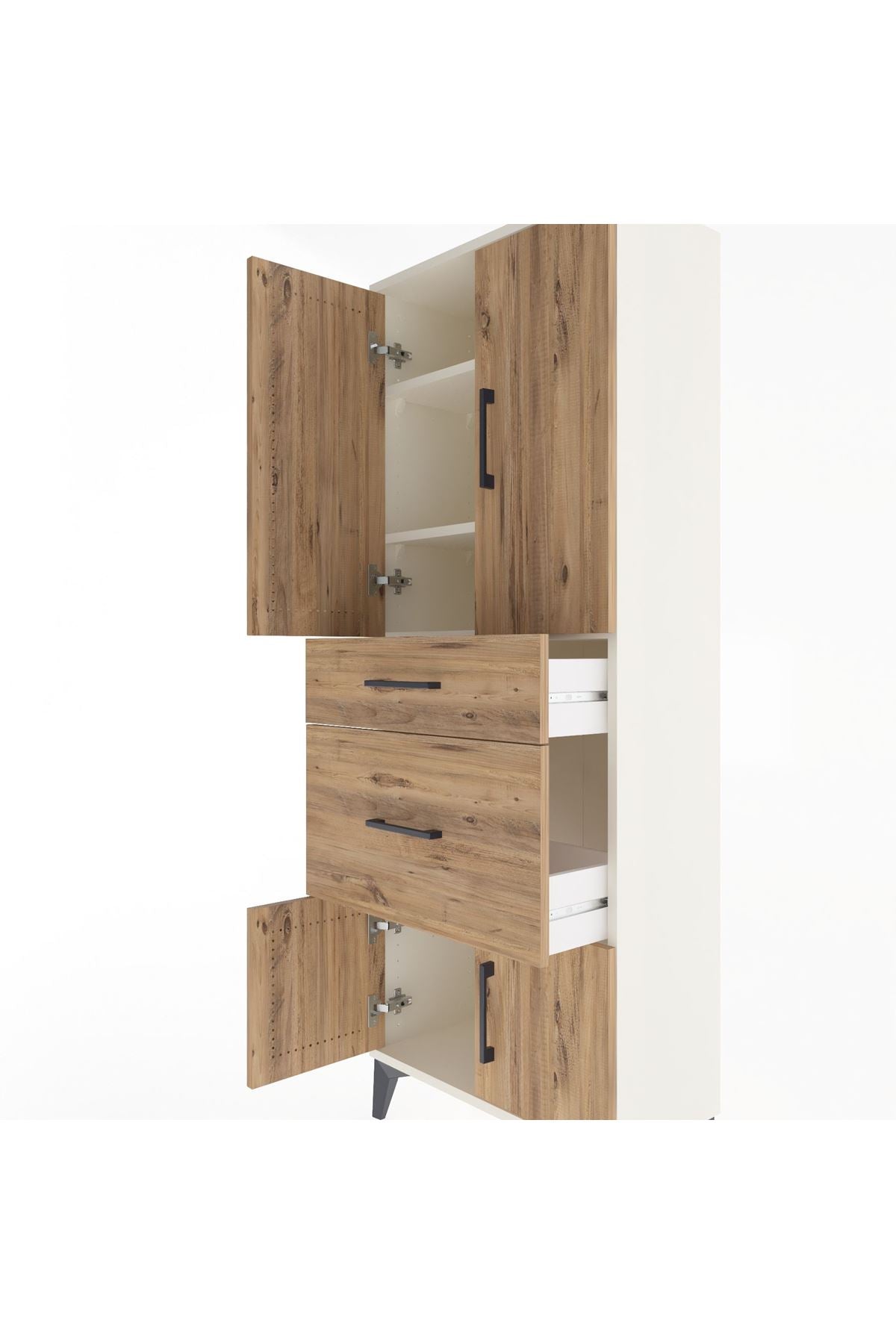 Arges Dolap 3 Raflı 2 Çekmeceli 4 Kapaklı 60x30x163 - S20M033V3A