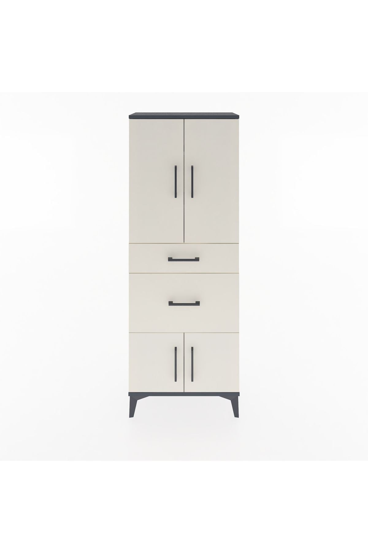 Arges Dolap 3 Raflı 2 Çekmeceli 4 Kapaklı 60x30x163 - S20M033V4A