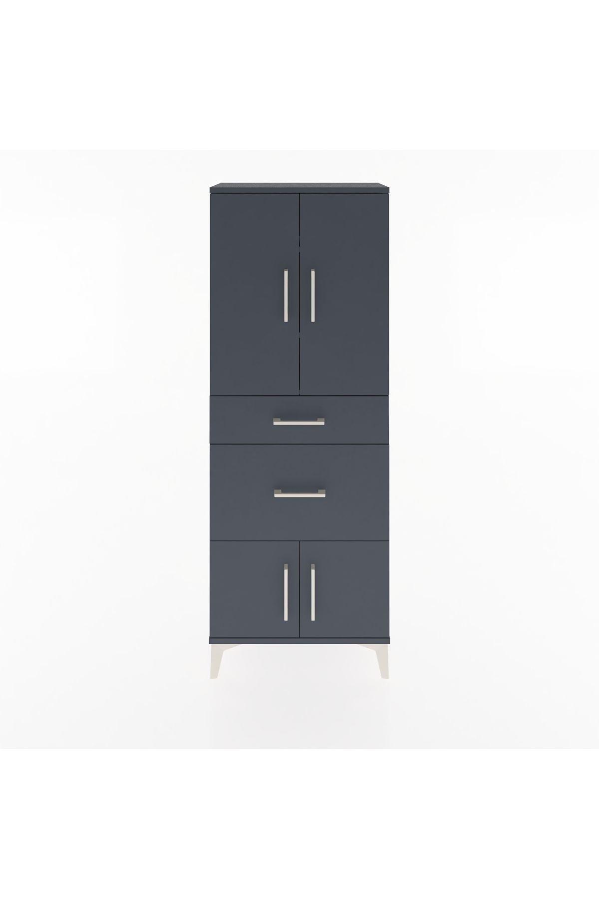Arges Dolap 3 Raflı 2 Çekmeceli 4 Kapaklı 60x30x163 - S20M033V5A