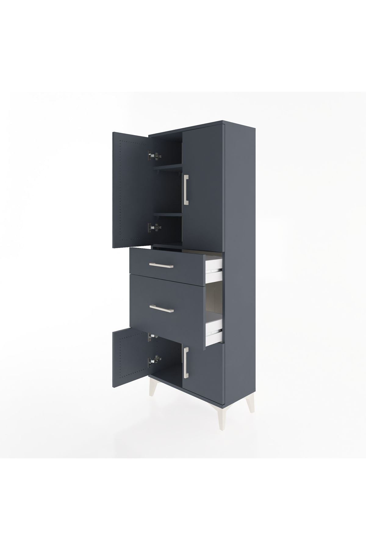 Arges Dolap 3 Raflı 2 Çekmeceli 4 Kapaklı 60x30x163 - S20M033V5A