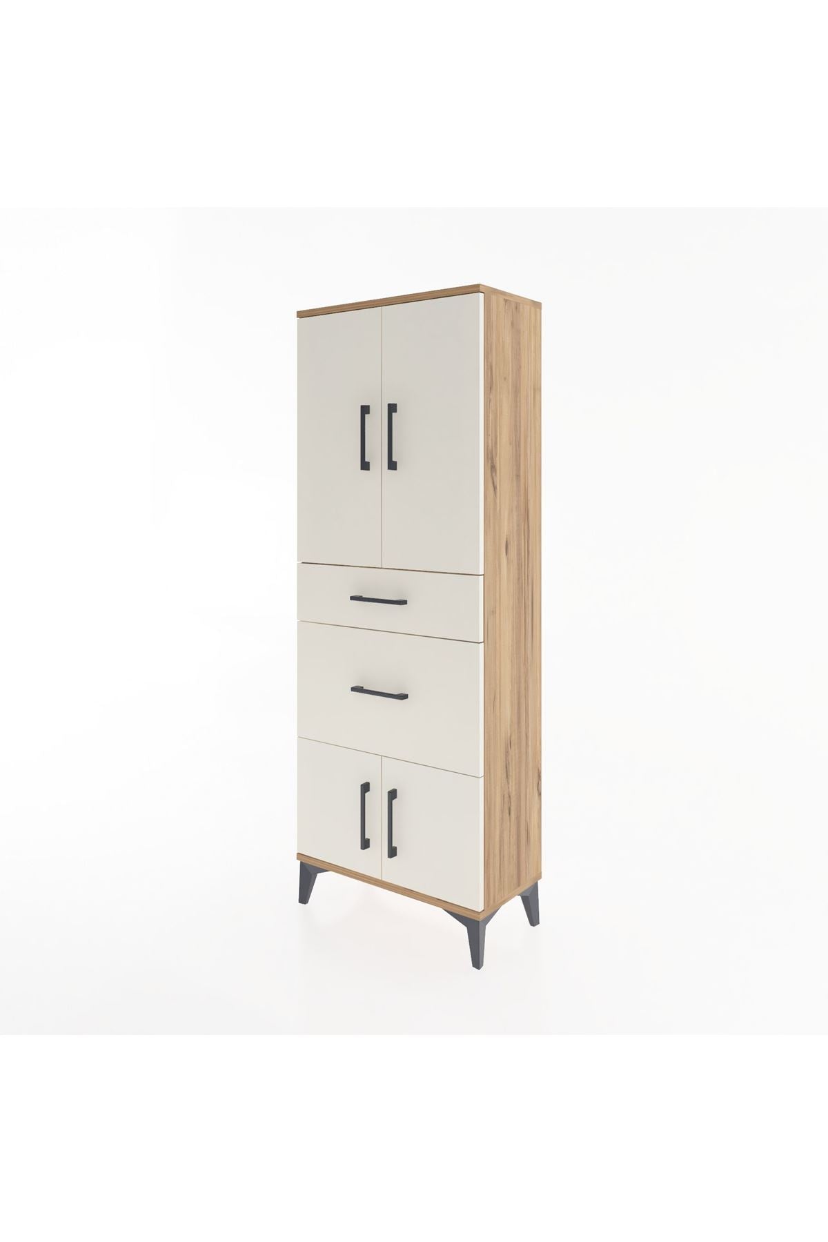 Arges Dolap 3 Raflı 2 Çekmeceli 4 Kapaklı 60x30x163 - S20M033V7A