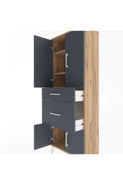 Arges Dolap 3 Raflı 2 Çekmeceli 4 Kapaklı 60x30x163 - S20M033V8A