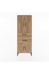 Arges Dolap 3 Raflı 2 Çekmeceli 4 Kapaklı 60x30x163