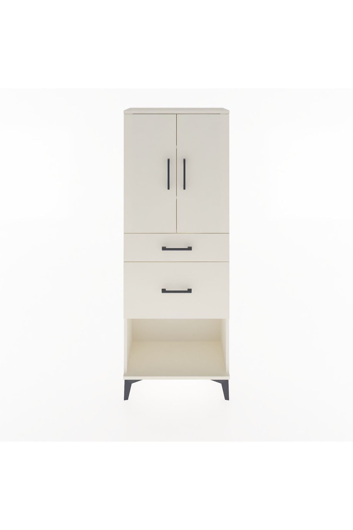 Arges Dolap 3 Raflı 2 Çekmeceli 2 Kapaklı 60x30x163 - S20M035V1A