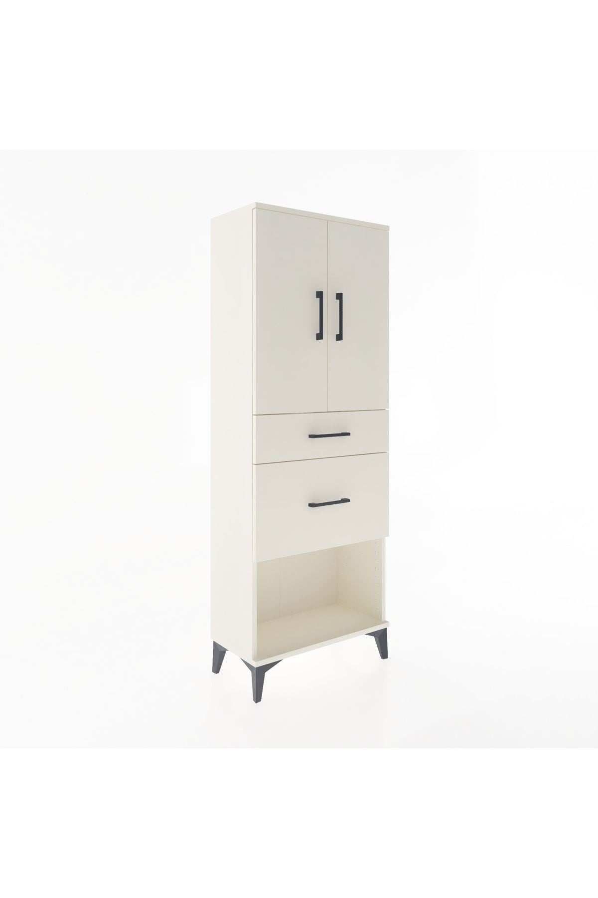 Arges Dolap 3 Raflı 2 Çekmeceli 2 Kapaklı 60x30x163 - S20M035V1A