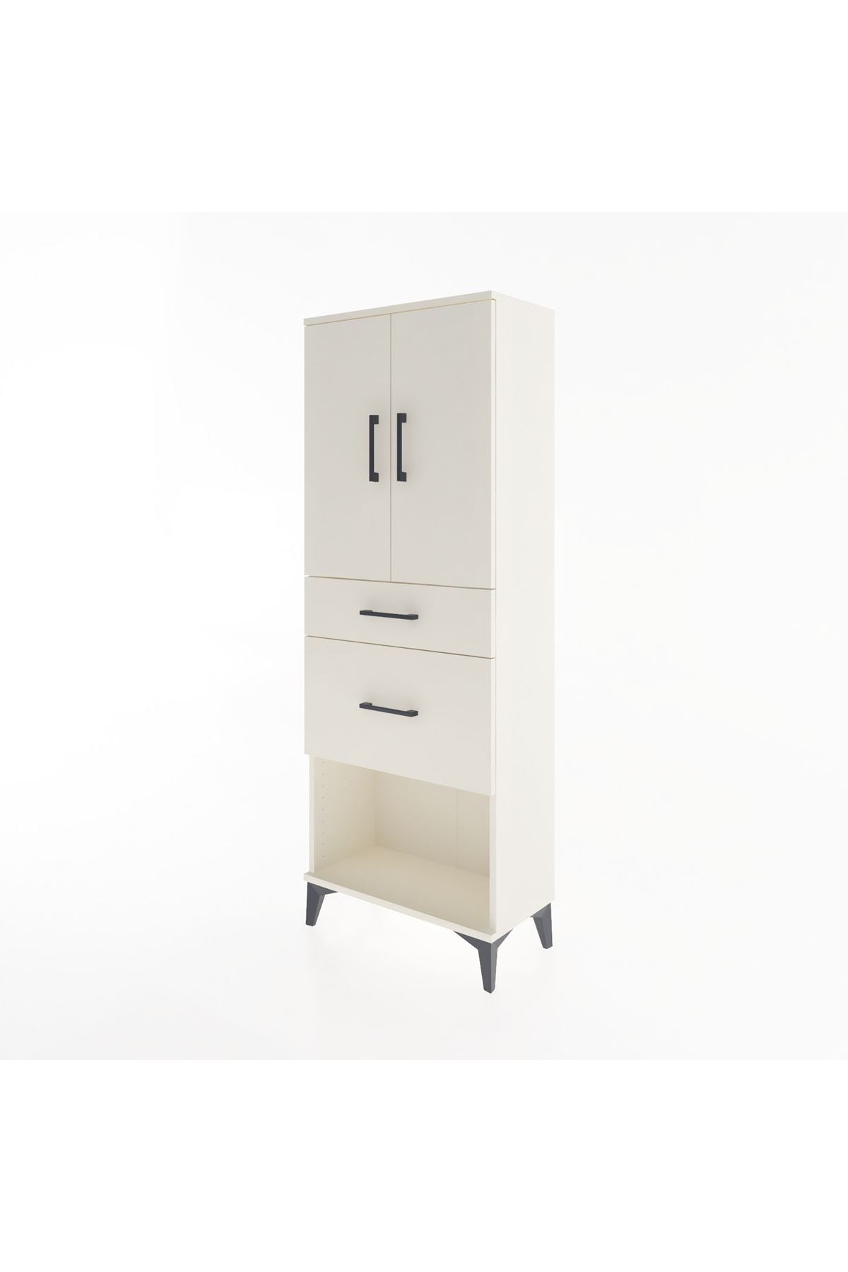 Arges Dolap 3 Raflı 2 Çekmeceli 2 Kapaklı 60x30x163 - S20M035V1A