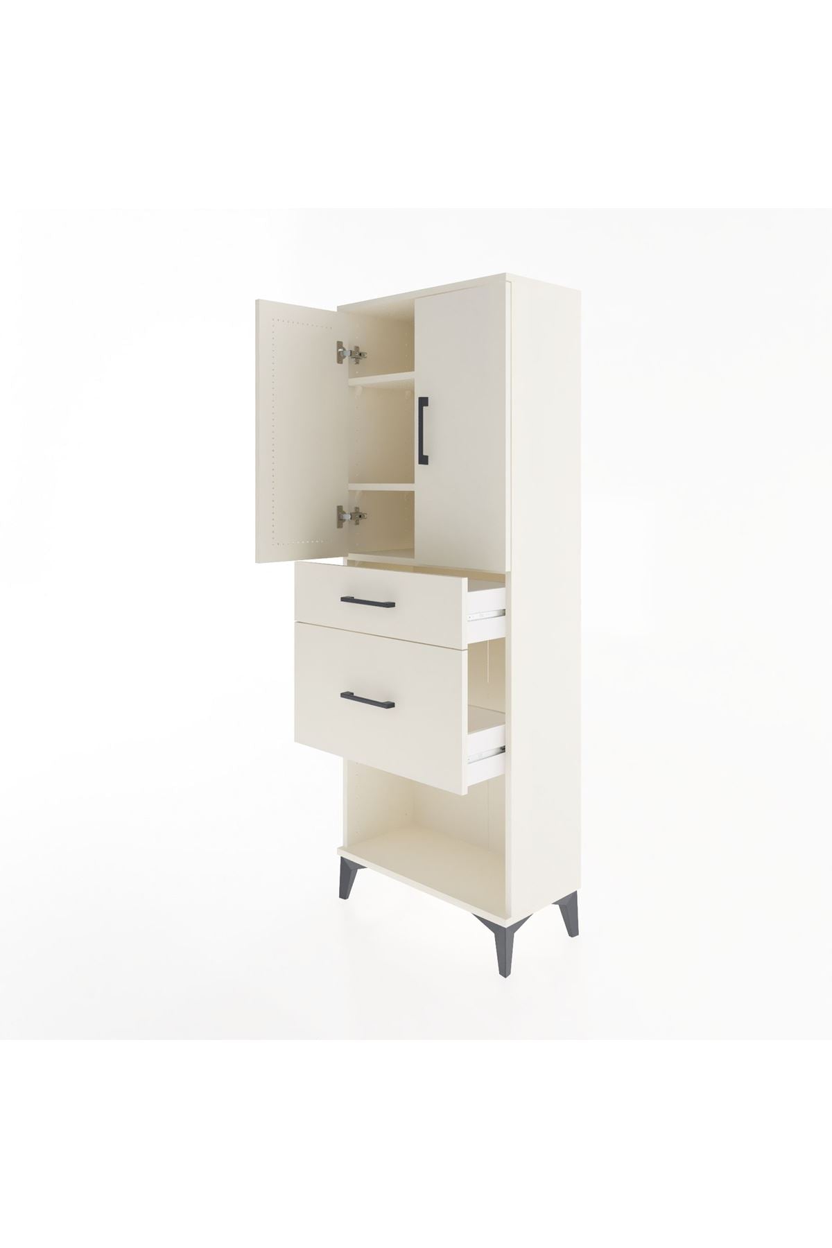 Arges Dolap 3 Raflı 2 Çekmeceli 2 Kapaklı 60x30x163 - S20M035V1A