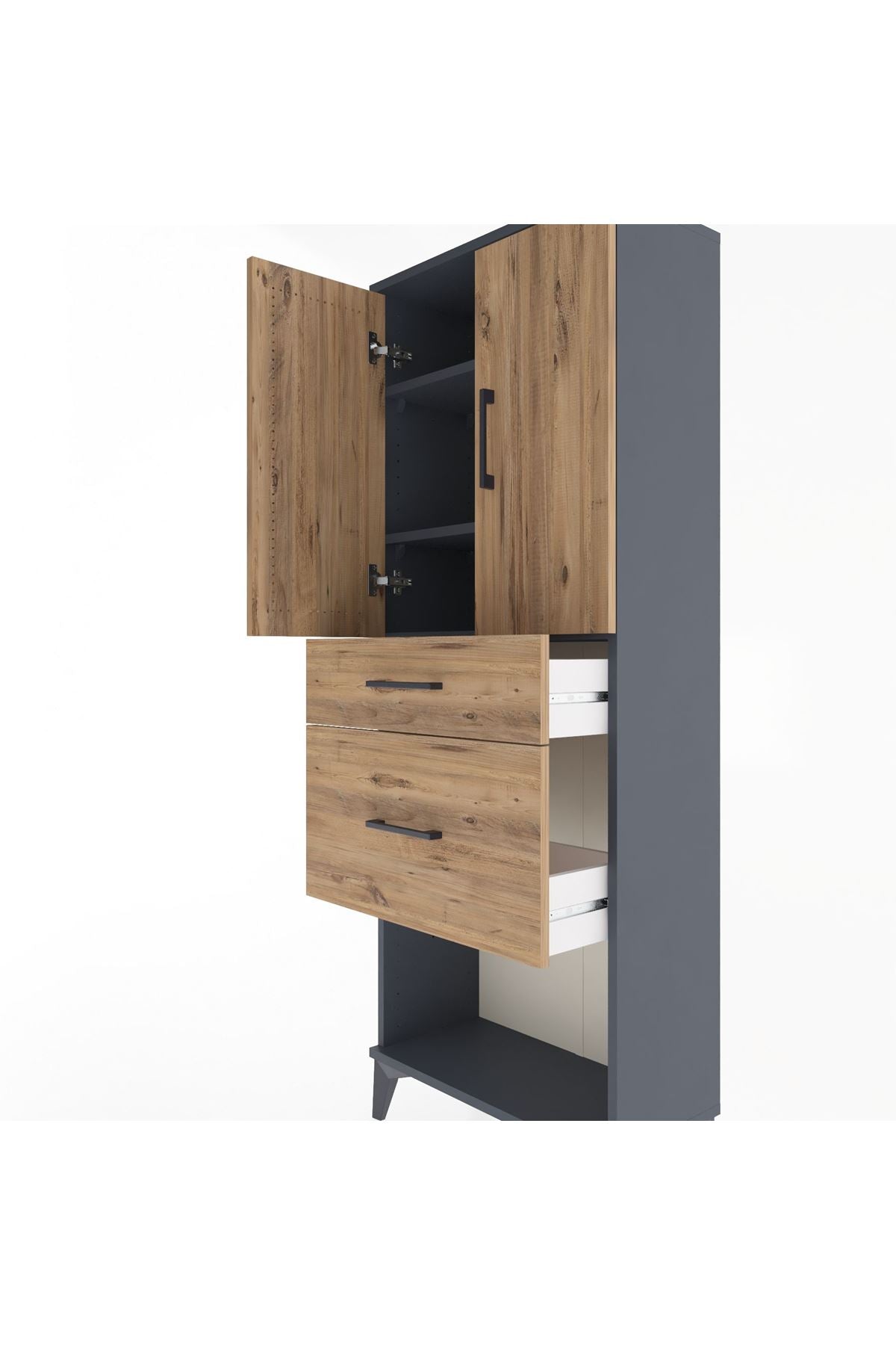 Arges Dolap 3 Raflı 2 Çekmeceli 2 Kapaklı 60x30x163 - S20M035V6A