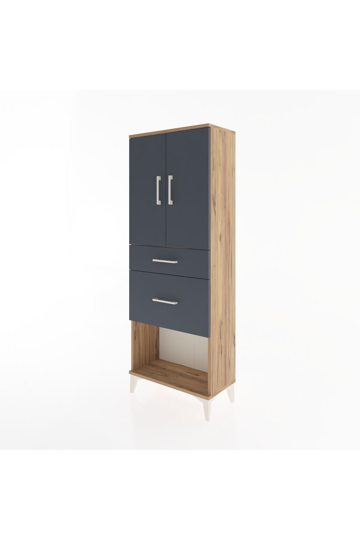 Arges Dolap 3 Raflı 2 Çekmeceli 2 Kapaklı 60x30x163 - S20M035V8A