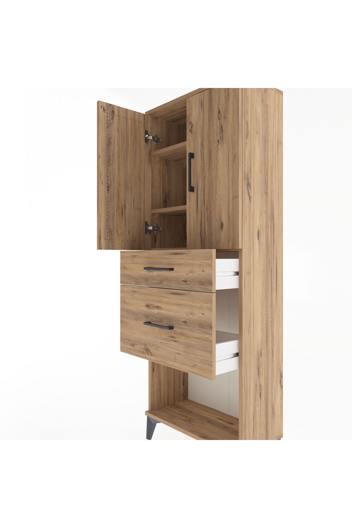 Arges Dolap 3 Raflı 2 Çekmeceli 2 Kapaklı 60x30x163 - S20M035V9A
