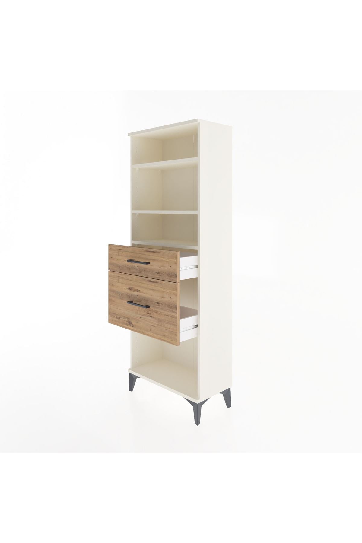 Arges Dolap 3 Raflı 2 Çekmeceli 60x30x163 - S20M036V3A