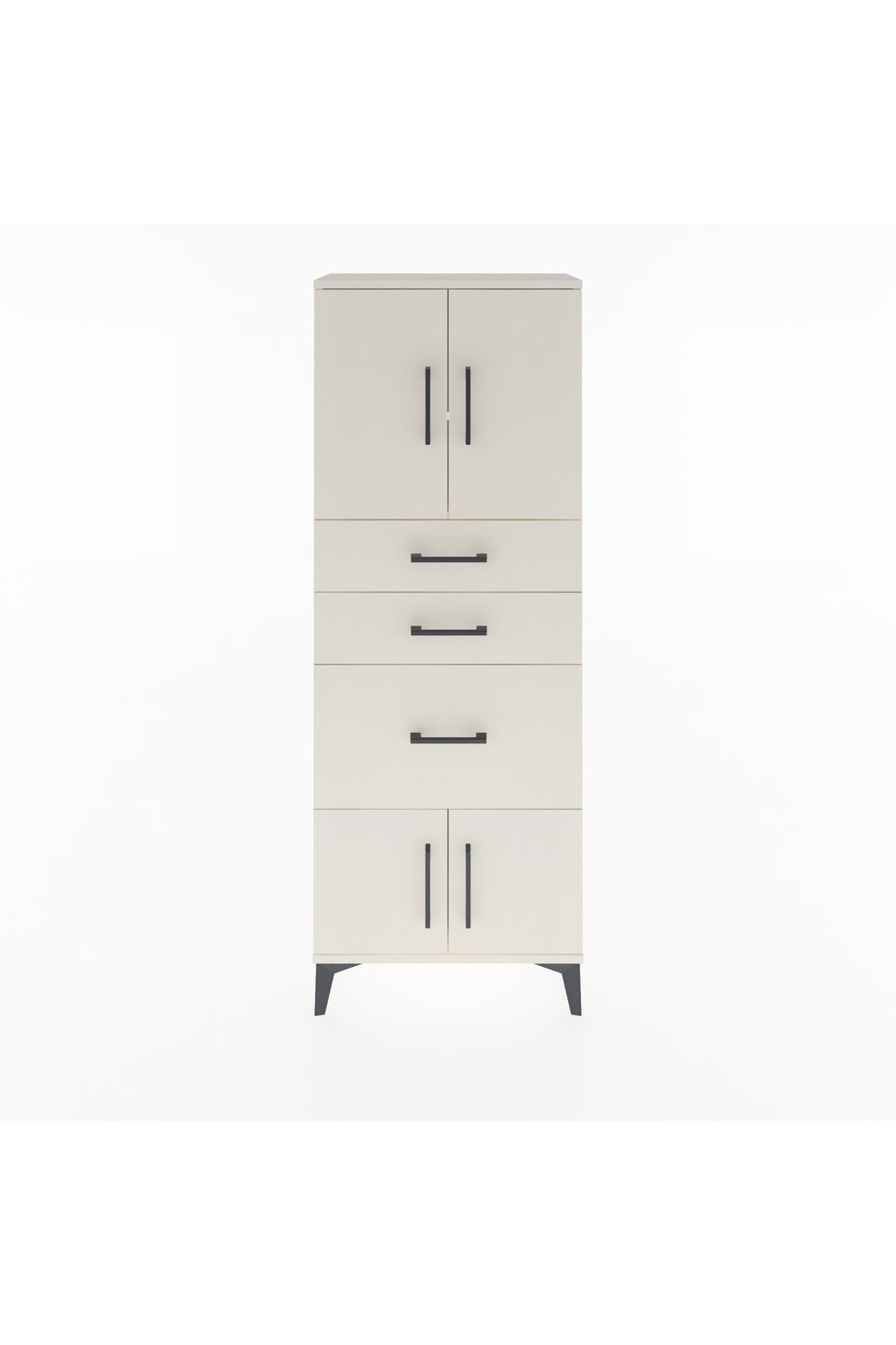 Arges Dolap 2 Raflı 3 Çekmeceli 4 Kapaklı 60x30x163 - S20M037V1A