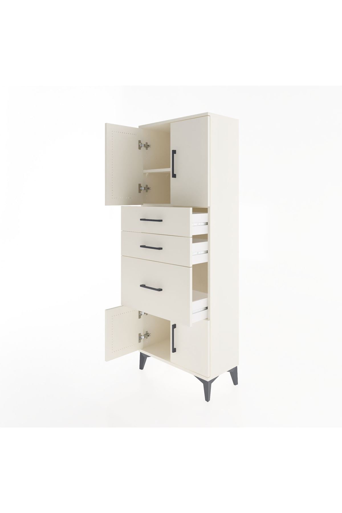 Arges Dolap 2 Raflı 3 Çekmeceli 4 Kapaklı 60x30x163 - S20M037V1A