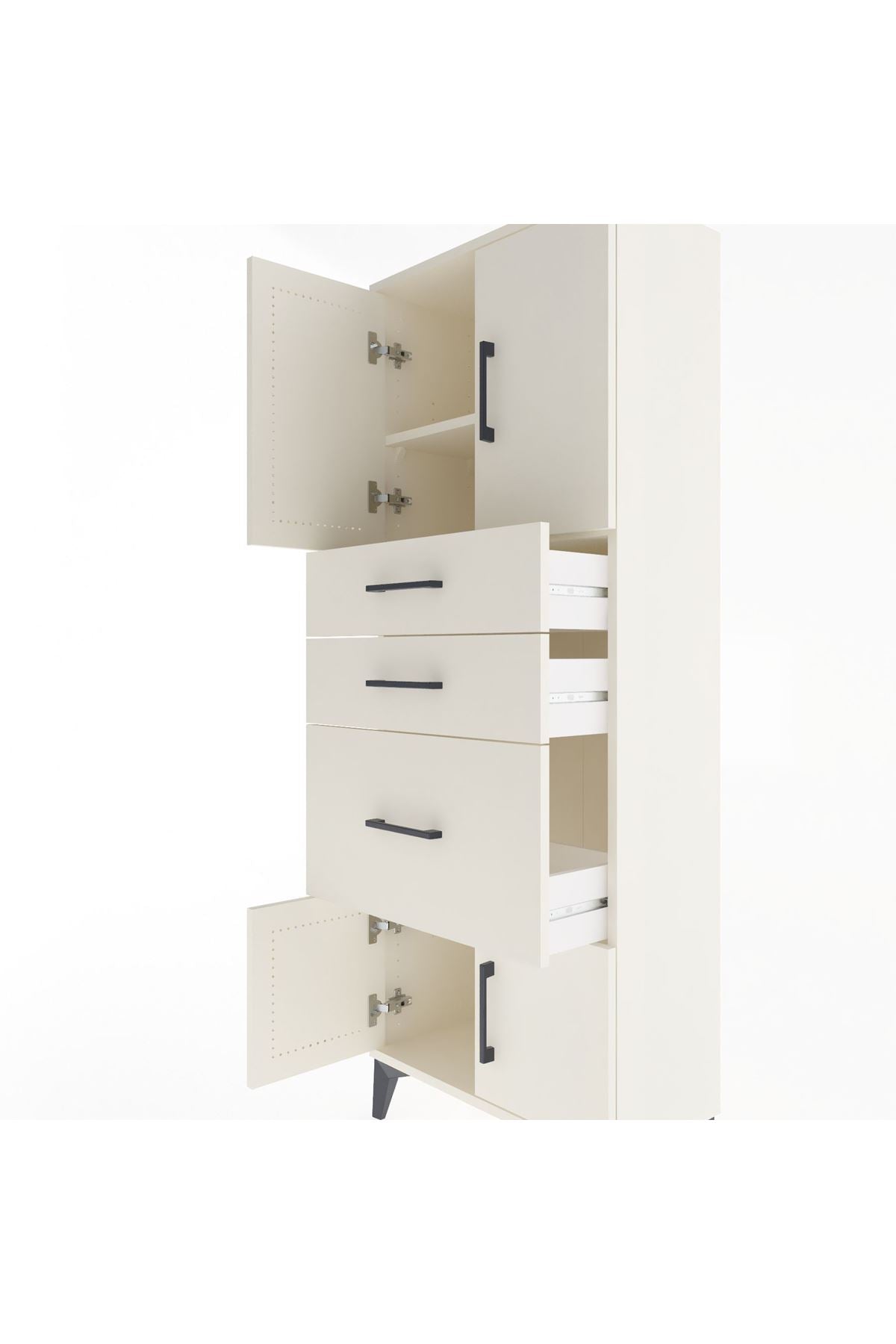Arges Dolap 2 Raflı 3 Çekmeceli 4 Kapaklı 60x30x163 - S20M037V1A