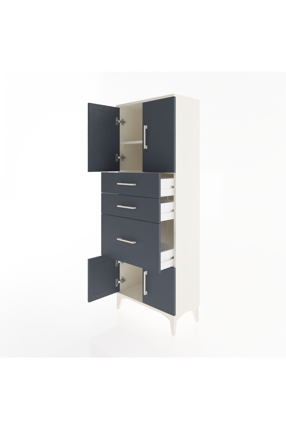 Arges Dolap 2 Raflı 3 Çekmeceli 4 Kapaklı 60x30x163 - S20M037V2A