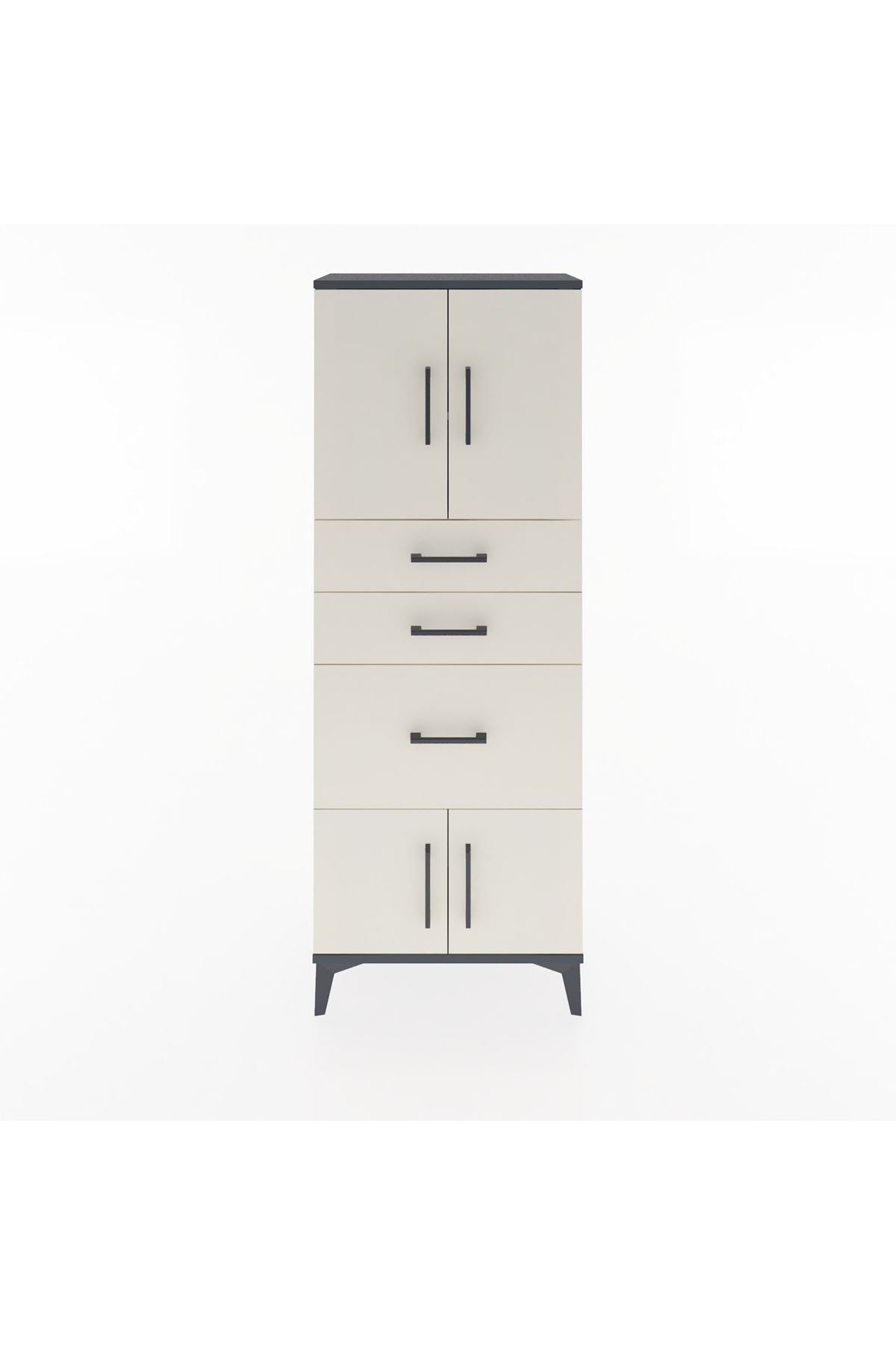 Arges Dolap 2 Raflı 3 Çekmeceli 4 Kapaklı 60x30x163 - S20M037V4A