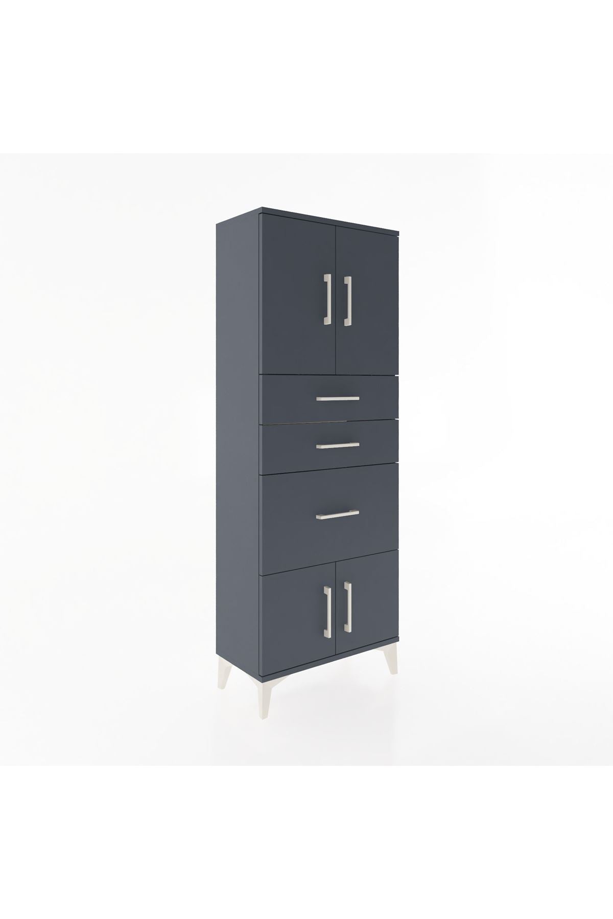 Arges Dolap 2 Raflı 3 Çekmeceli 4 Kapaklı 60x30x163 - S20M037V5A