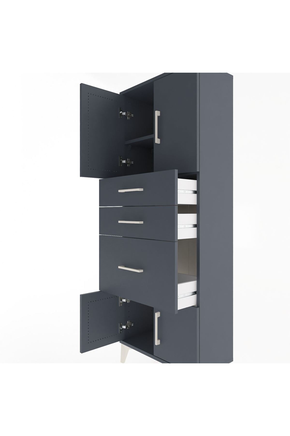 Arges Dolap 2 Raflı 3 Çekmeceli 4 Kapaklı 60x30x163 - S20M037V5A