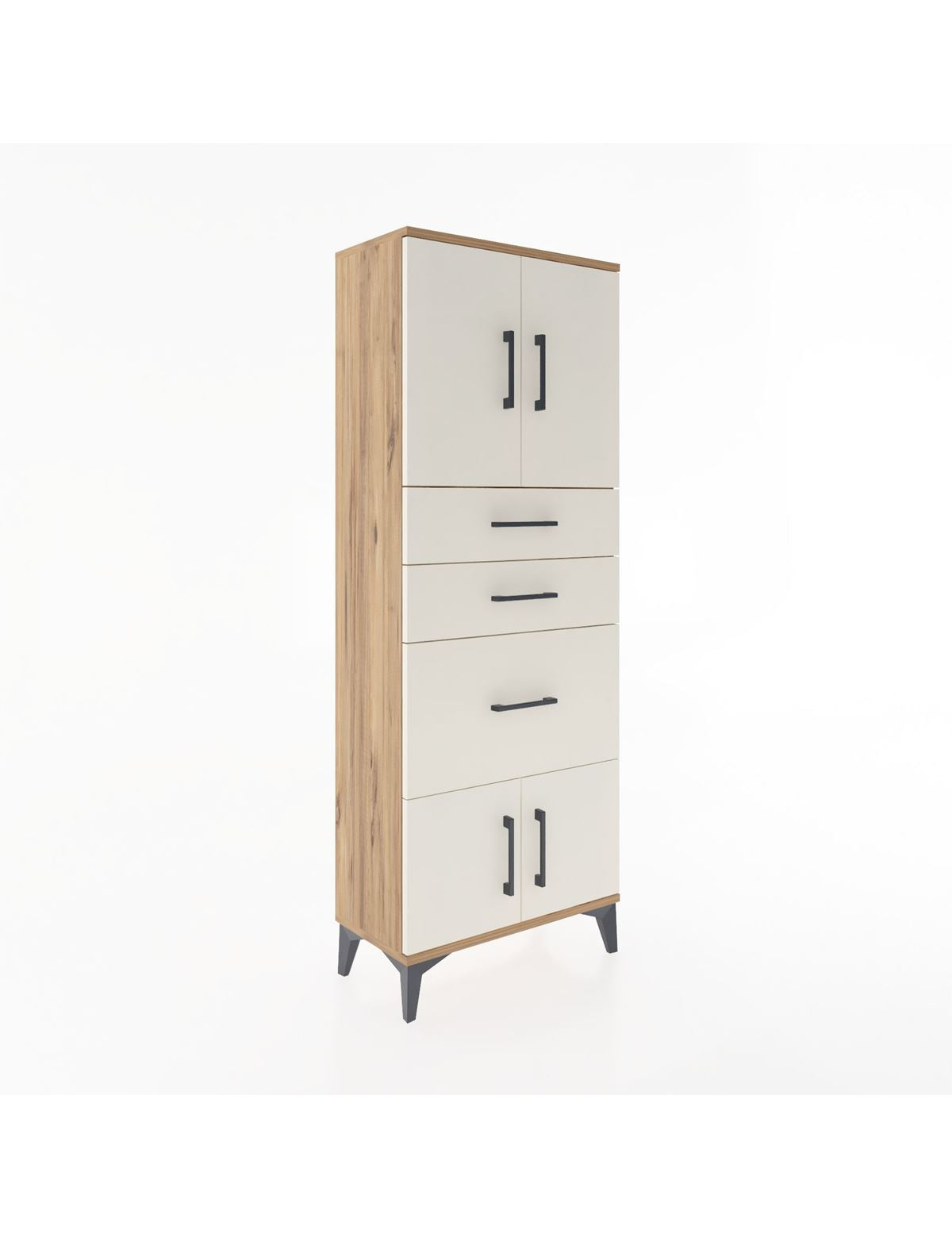 Arges Dolap 2 Raflı 3 Çekmeceli 4 Kapaklı 60x30x163 - S20M037V7A