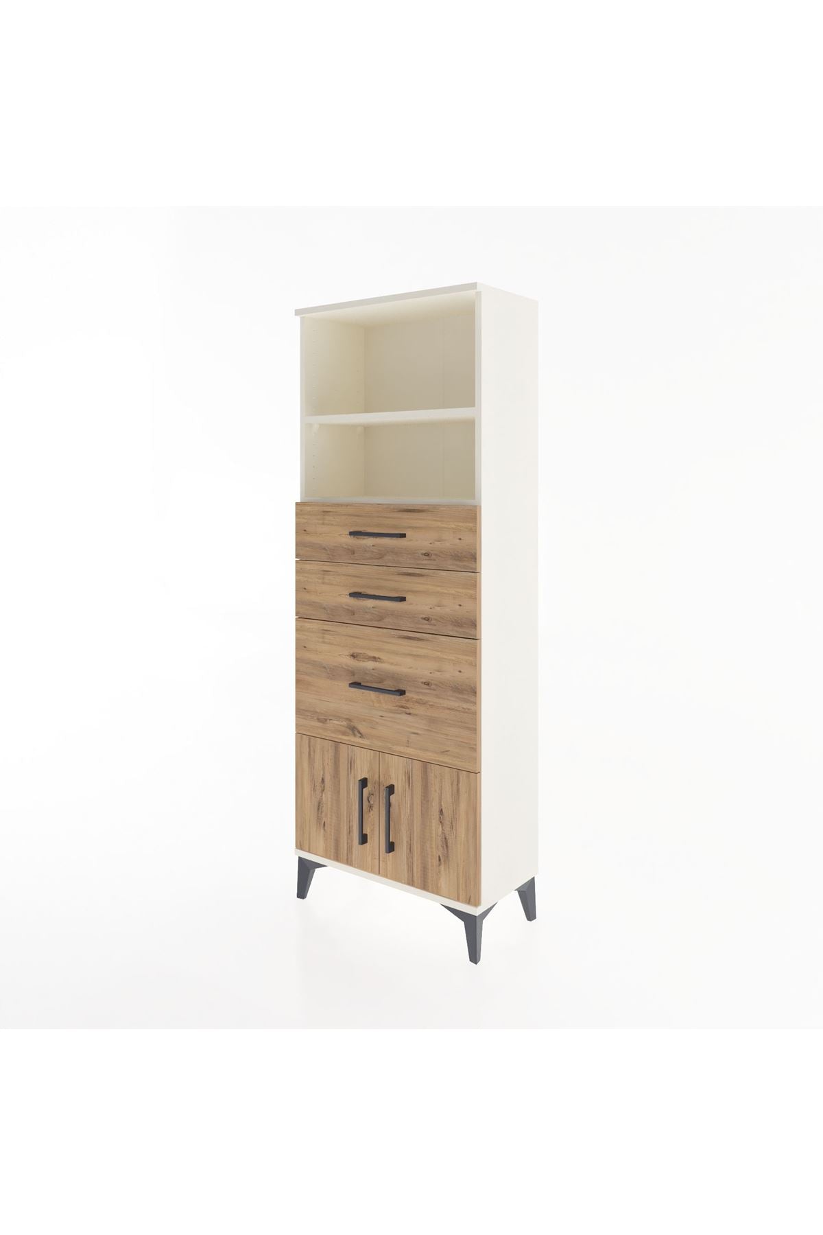 Arges Dolap 2 Raflı 3 Çekmeceli 2 Kapaklı 60x30x163 - S20M038V3A