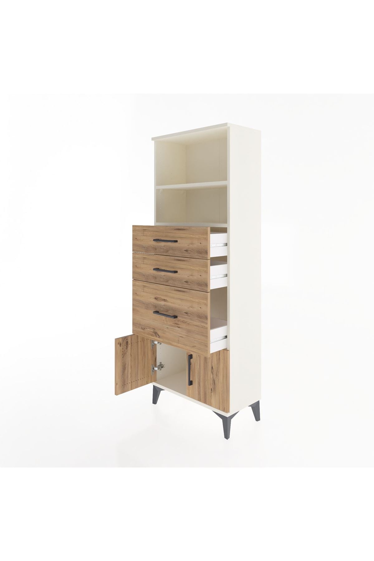 Arges Dolap 2 Raflı 3 Çekmeceli 2 Kapaklı 60x30x163 - S20M038V3A