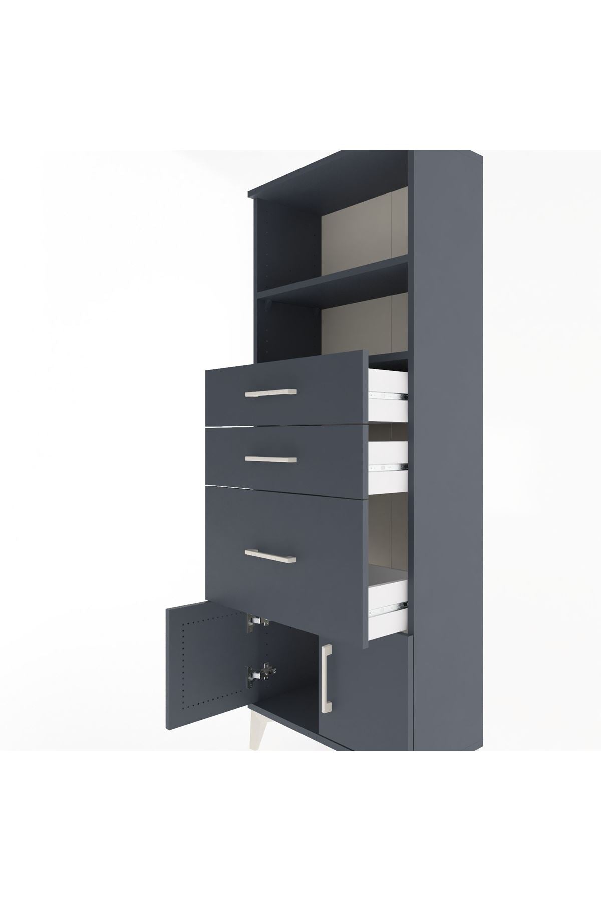 Arges Dolap 2 Raflı 3 Çekmeceli 2 Kapaklı 60x30x163 - S20M038V5A
