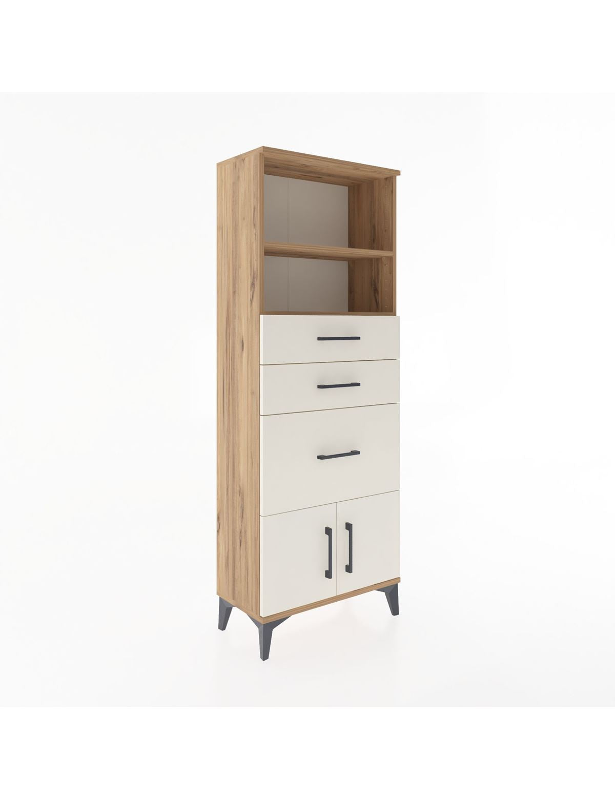 Arges Dolap 2 Raflı 3 Çekmeceli 2 Kapaklı 60x30x163 - S20M038V7A