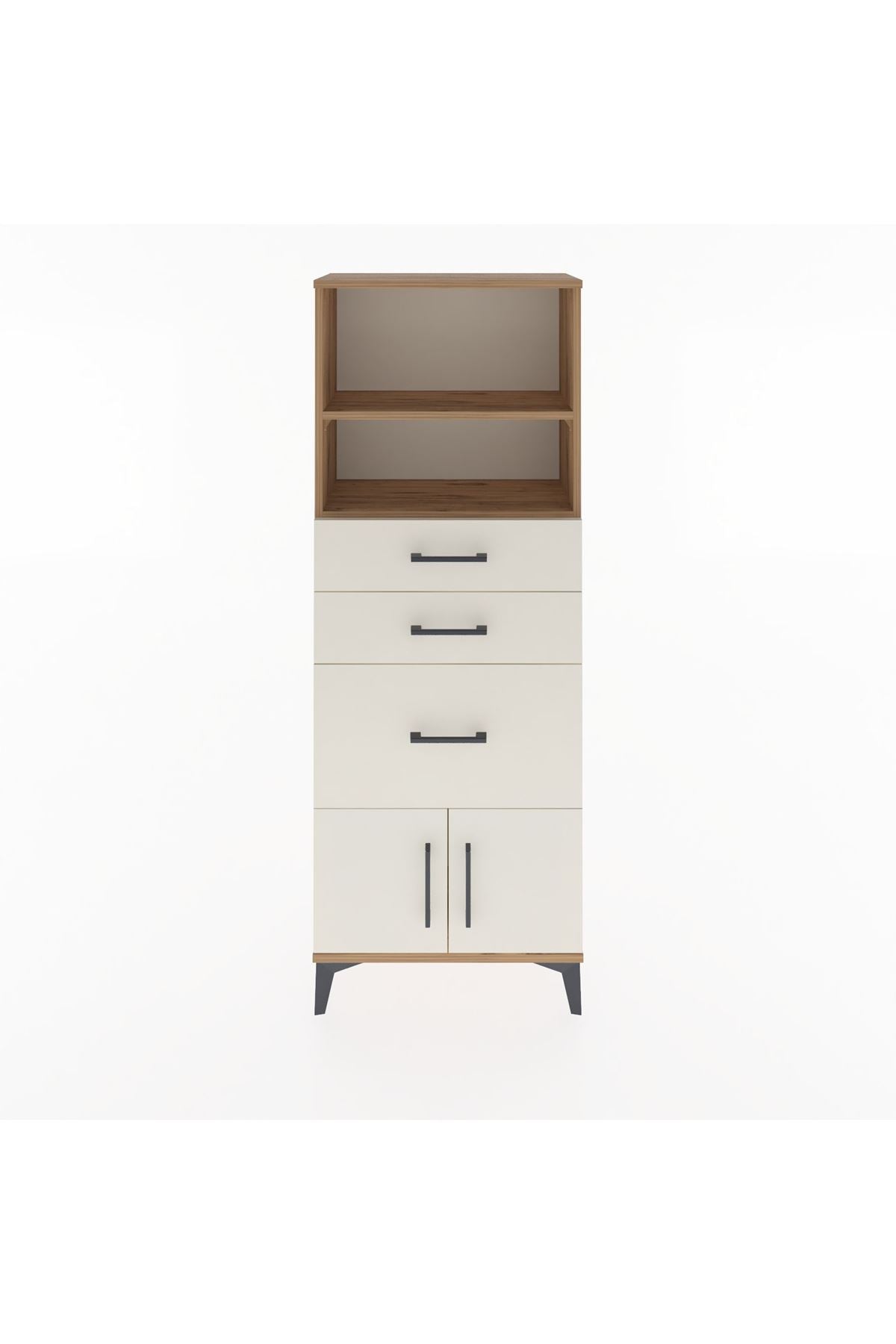 Arges Dolap 2 Raflı 3 Çekmeceli 2 Kapaklı 60x30x163 - S20M038V7A